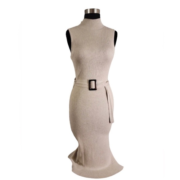 Hippie Rose Cream Knit Midi Dress - Picture 1 of 10